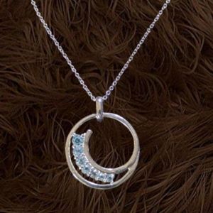 .Sterling Silver Topaz Pendant and 925 Necklace